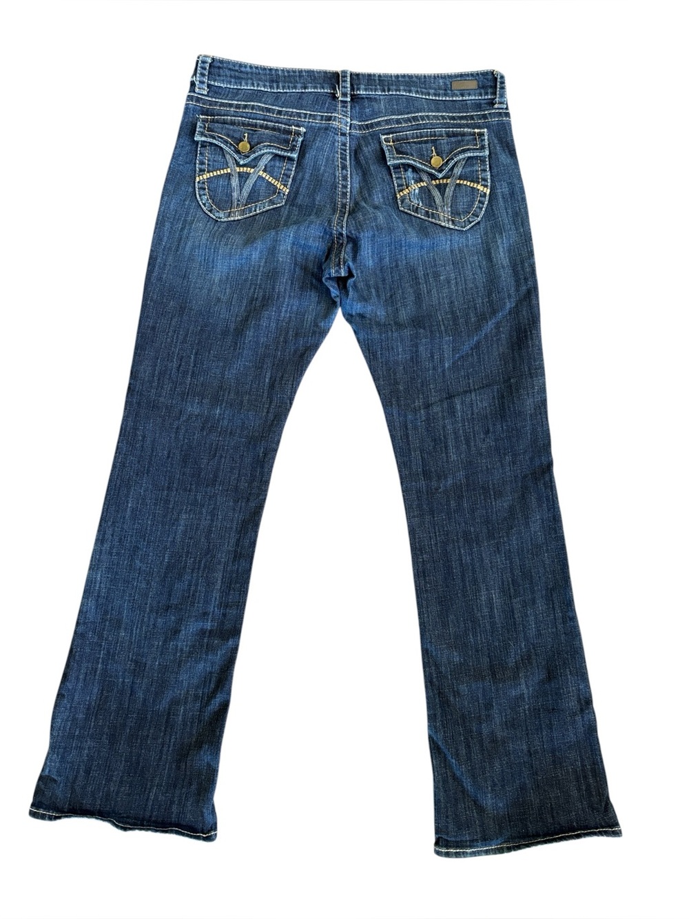 Kut From the Kloth Natalie High Rise Bootcut Blue Jeans Back Flap Pocket Size 14